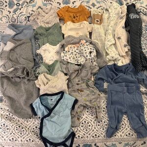 20-item Preemie Boy Bundle [swaddles, zippies, onesies, sets]